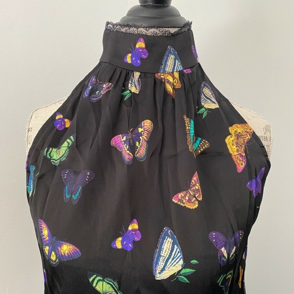 Generation Kristy Butterfly Halter Silk Blouse Sleeveless High Neck NWT $215 - Picture 2 of 7